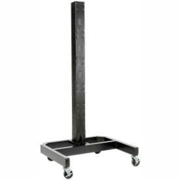 Global Equipment 78"H Mobile Post with Caster Base - Black 239200BK